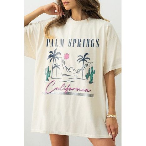 Palm Springs Graphic Tee | Ivory | One Left