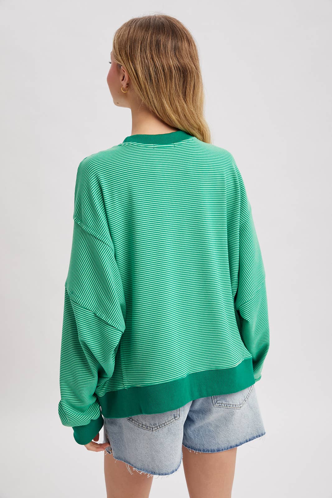 Striped Drop Shoulder Sweatshirt