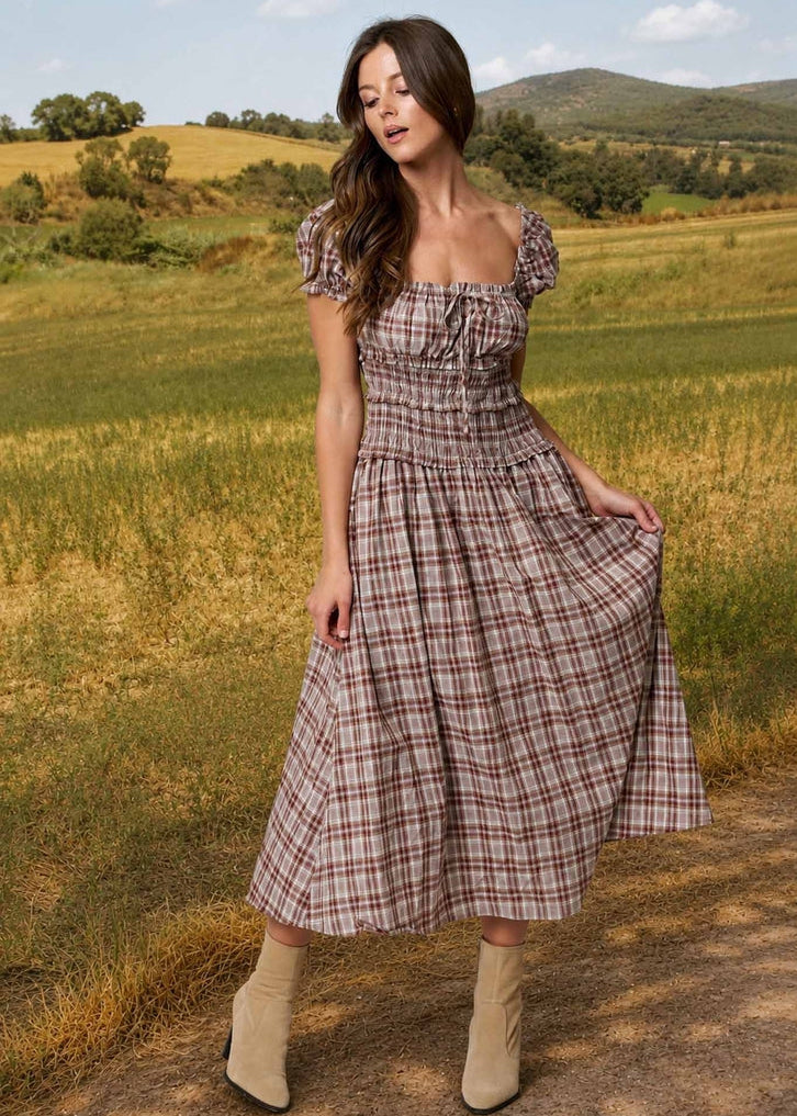 Rory Plaid Midi Dress