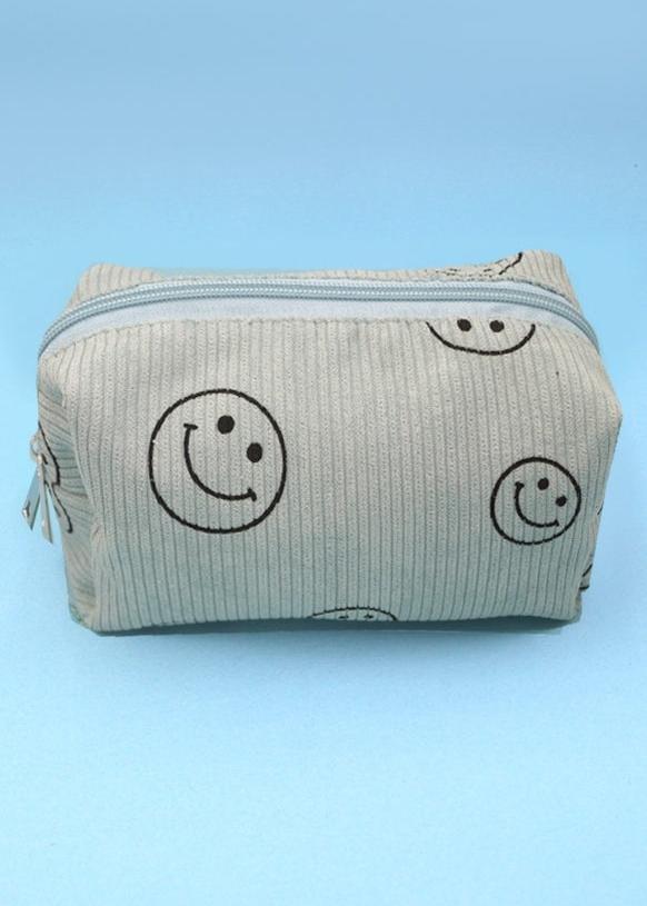 Blue Smiley Cosmetic Bag