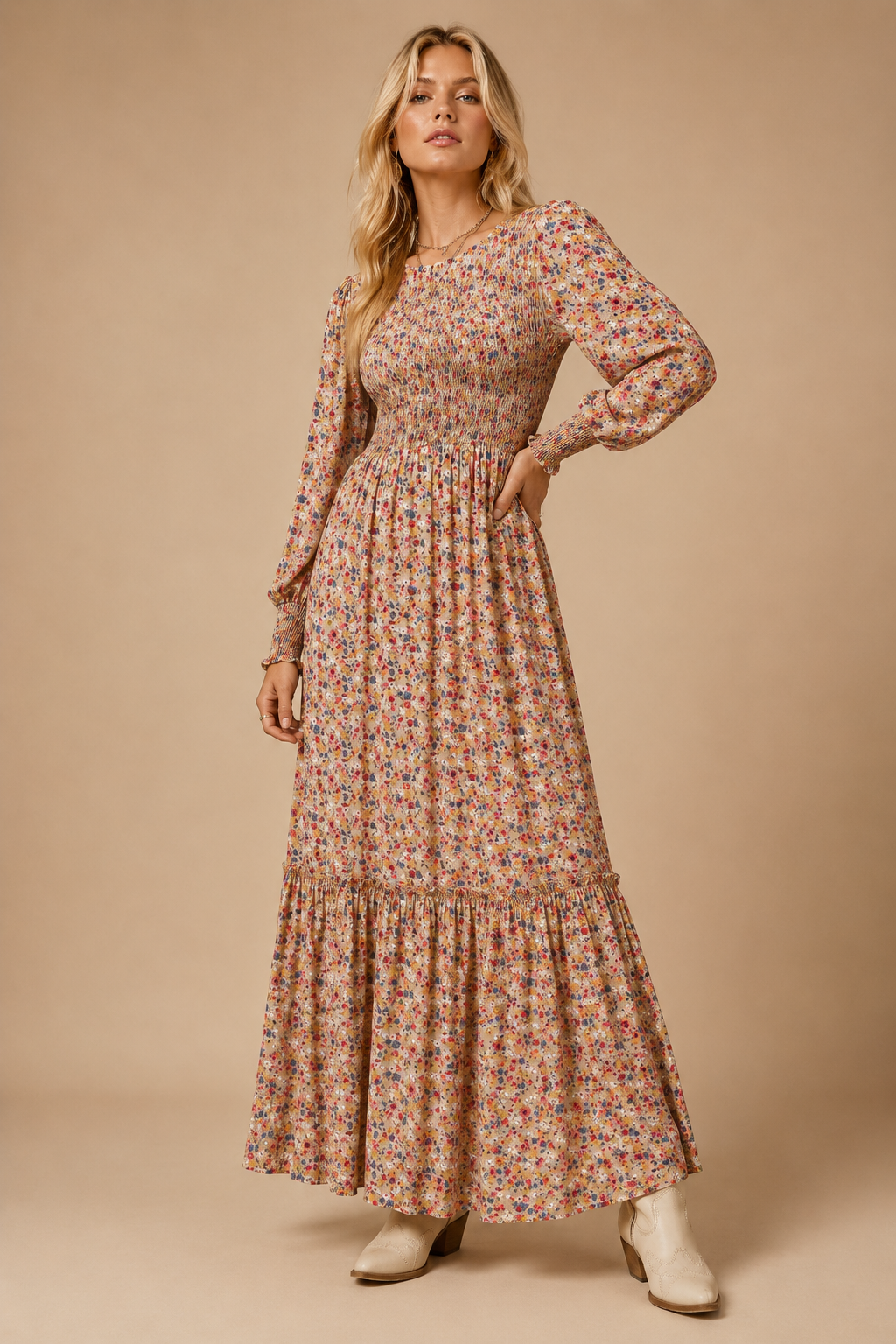 Wildflower Harvest Smocked Maxi Dress | Plus Available
