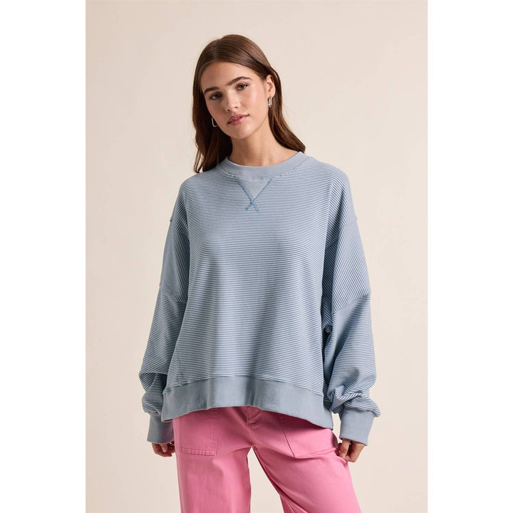 Striped Drop Shoulder Sweatshirt