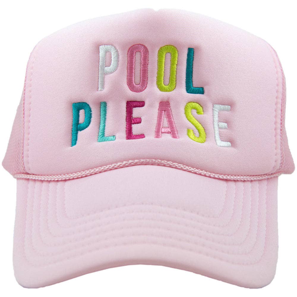 Pool Please Trucker Hat | Light Pink | Restock