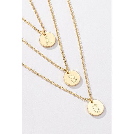 Initial Pendant Necklace | Gold
