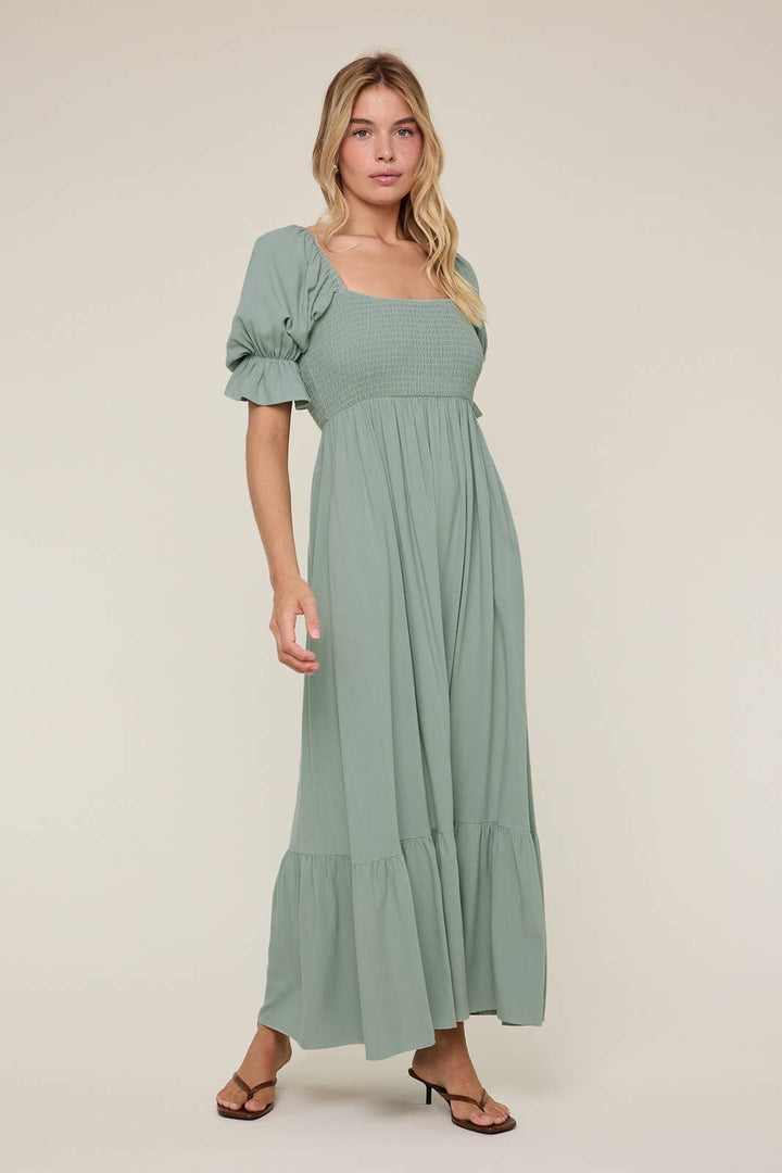 Sunday Stroll Maxi Dress | Sage + Blue | Restock