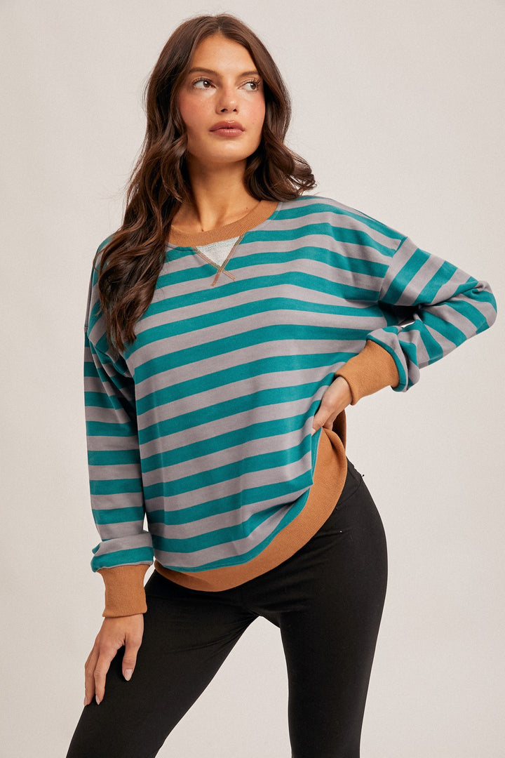 The Harper Top | Cream, Teal, Wine