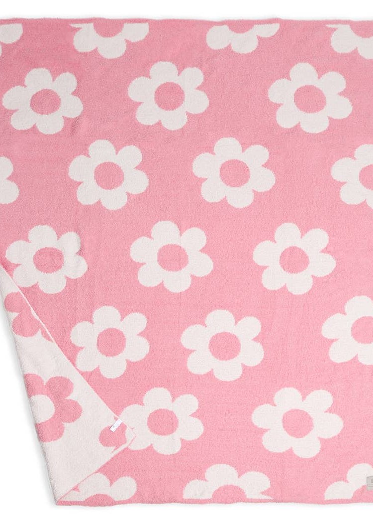 Daisy Pattern Throw Blanket | Pink | Restock