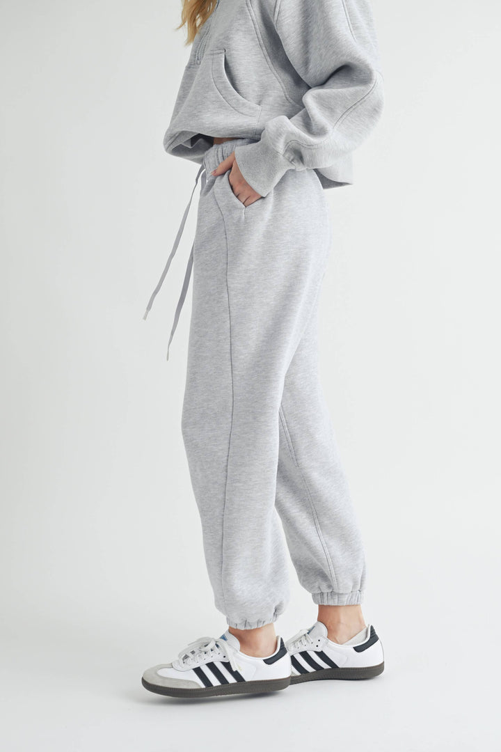 You're Invited Relaxed Joggers | Heather Grey + Black