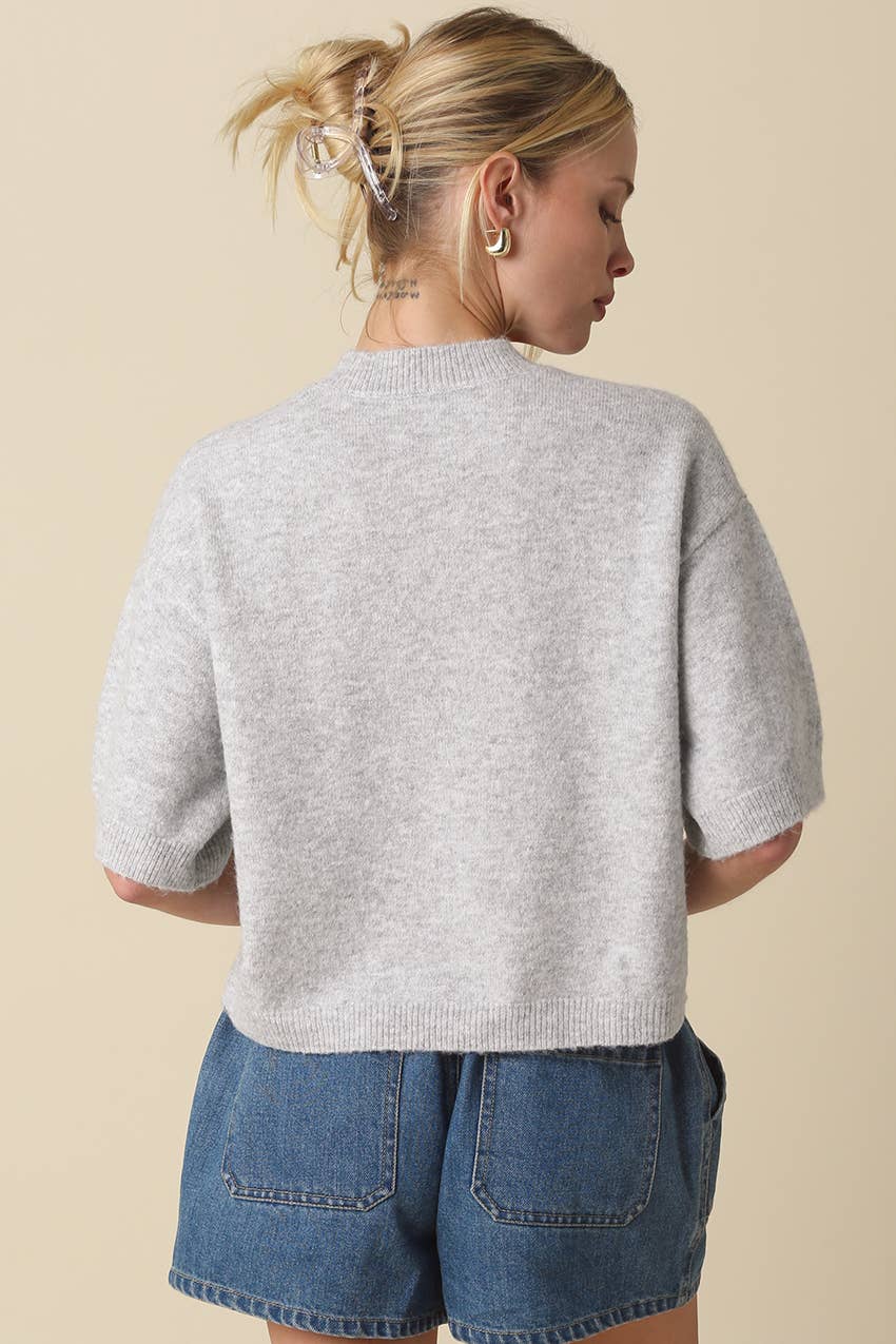 Parker Half-Sleeve Sweater | Blush, Oatmeal, Grey