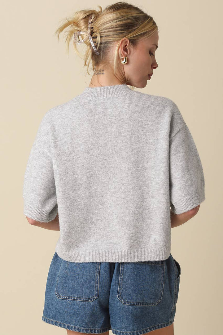 Parker Half-Sleeve Sweater | Blush, Oatmeal, Grey