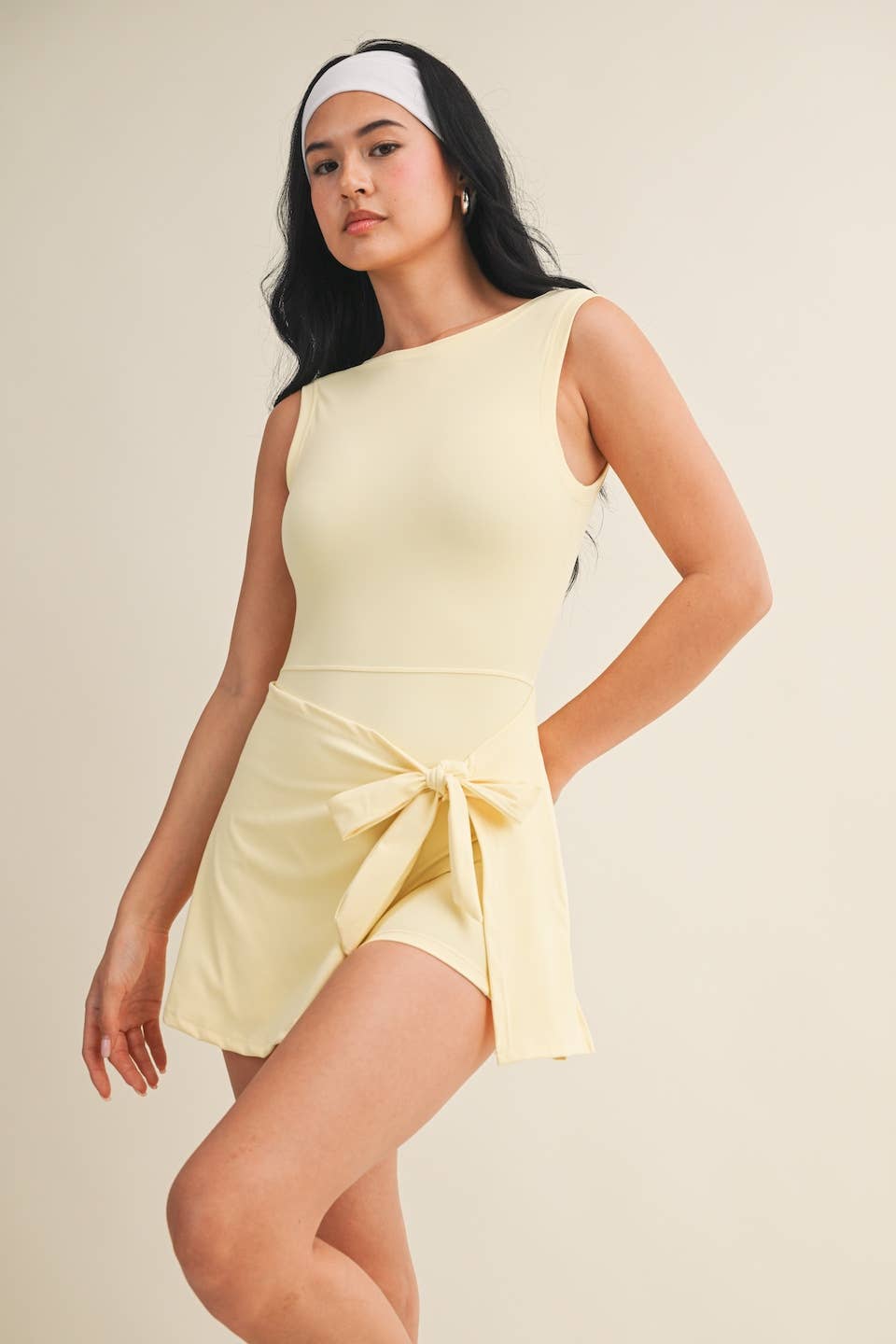 Court Side Cutie Wrapped Athletic Dress | Cassidy Pink + Lemon