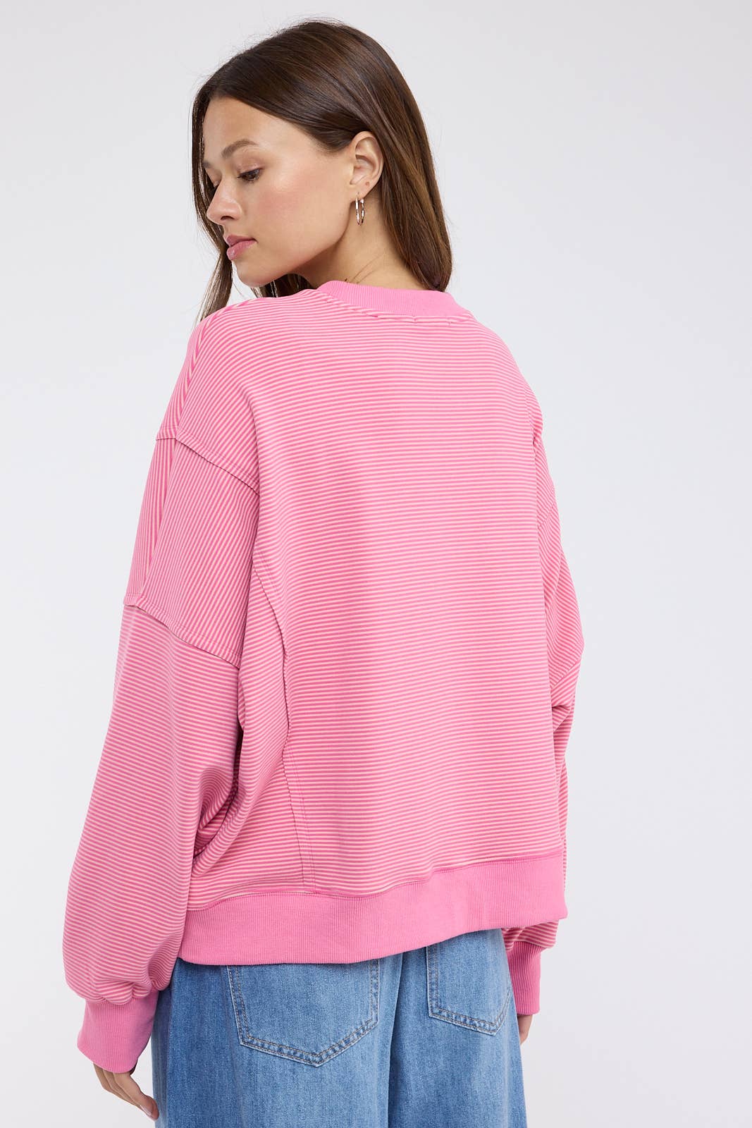 Striped Drop Shoulder Sweatshirt