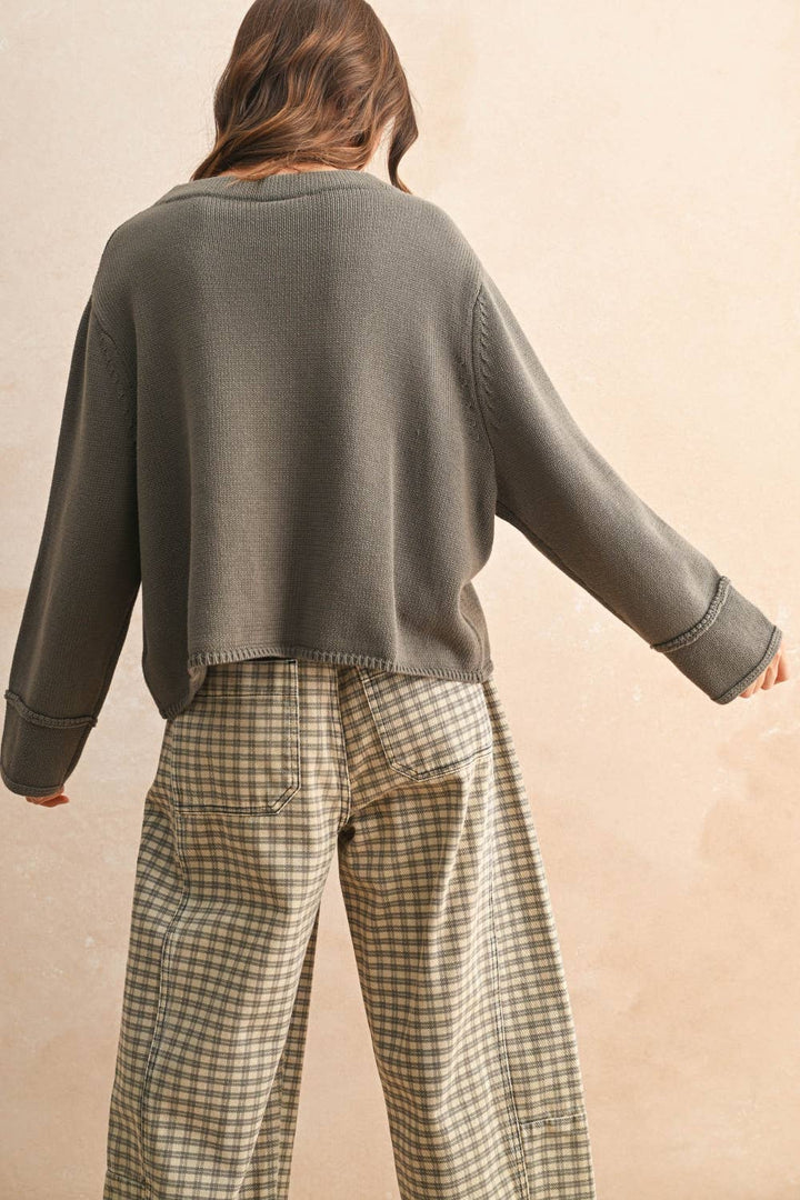 The Penny Sweater | Olive + Brown