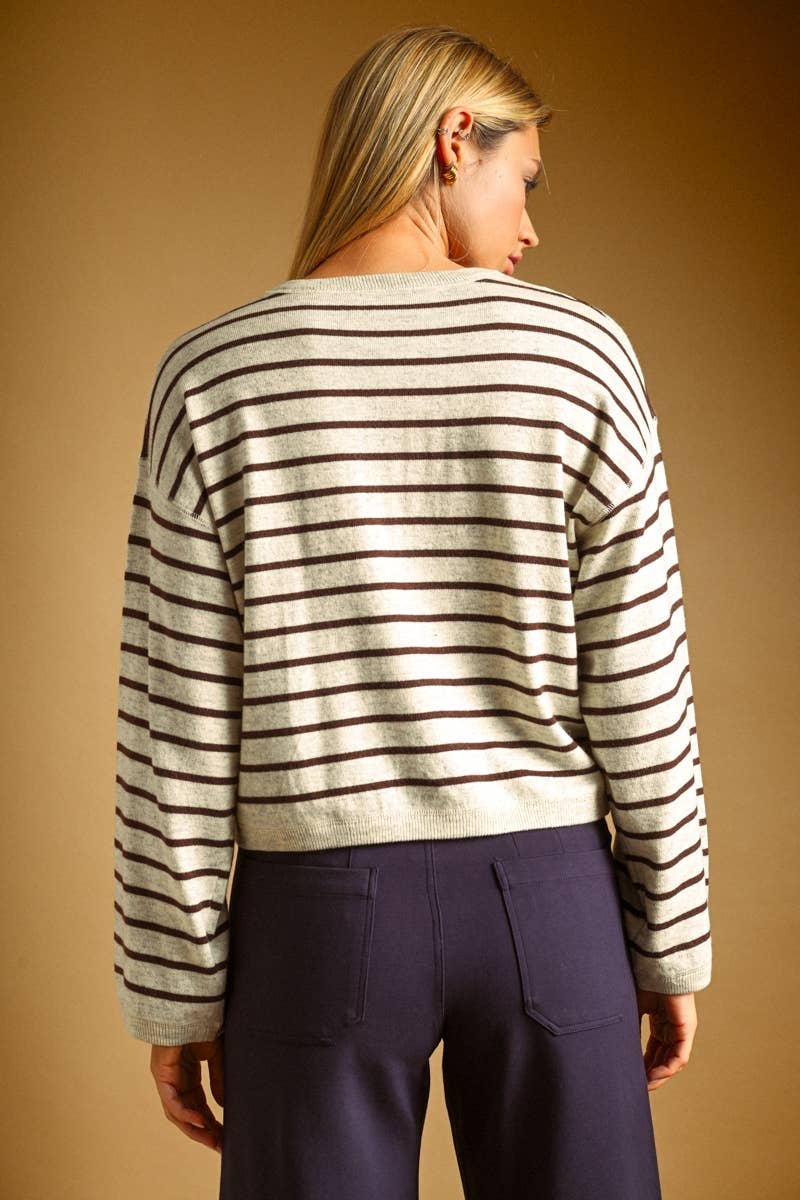 Coffee Bean Striped Sweater