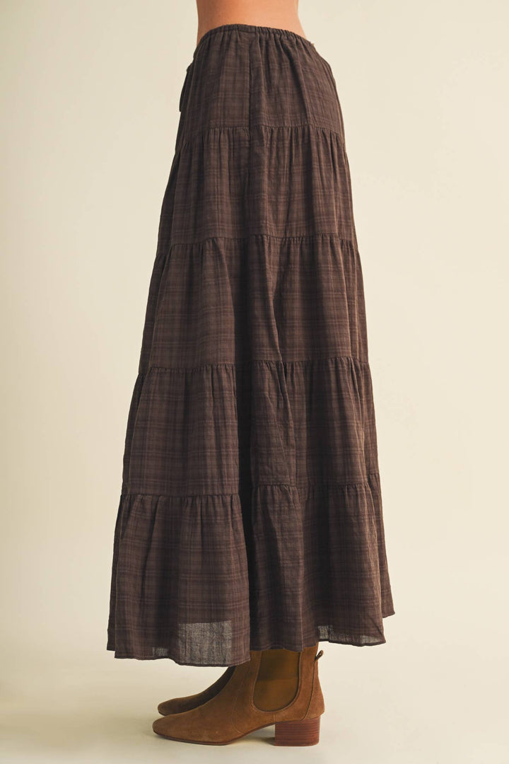 Espresso Tiered Maxi Skirt