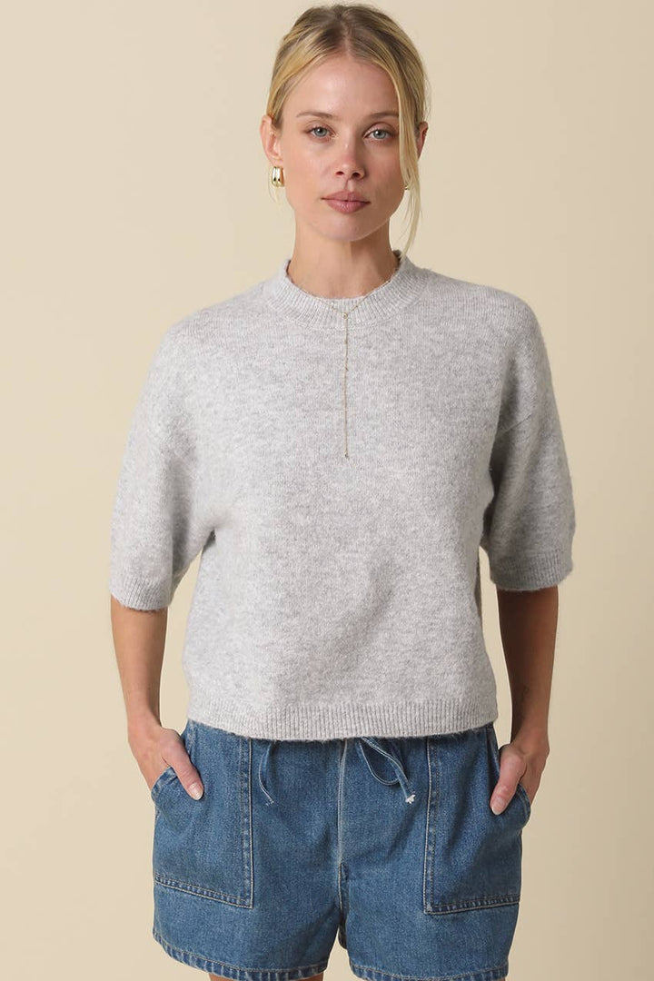 Parker Half-Sleeve Sweater | Blush, Oatmeal, Grey