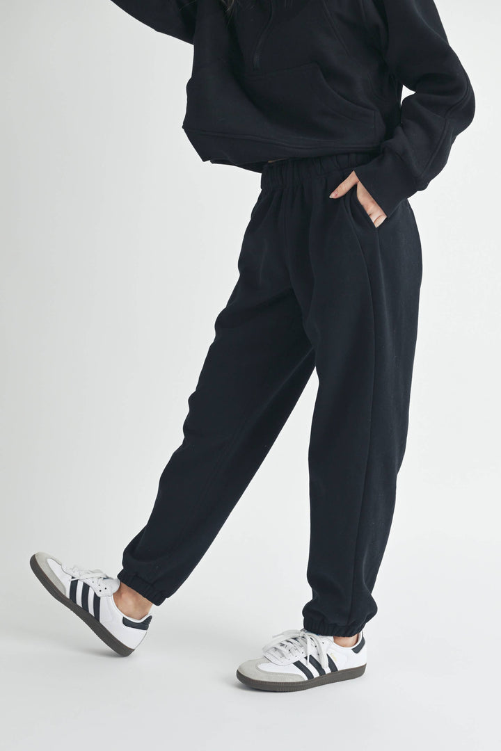 You're Invited Relaxed Joggers | Heather Grey + Black