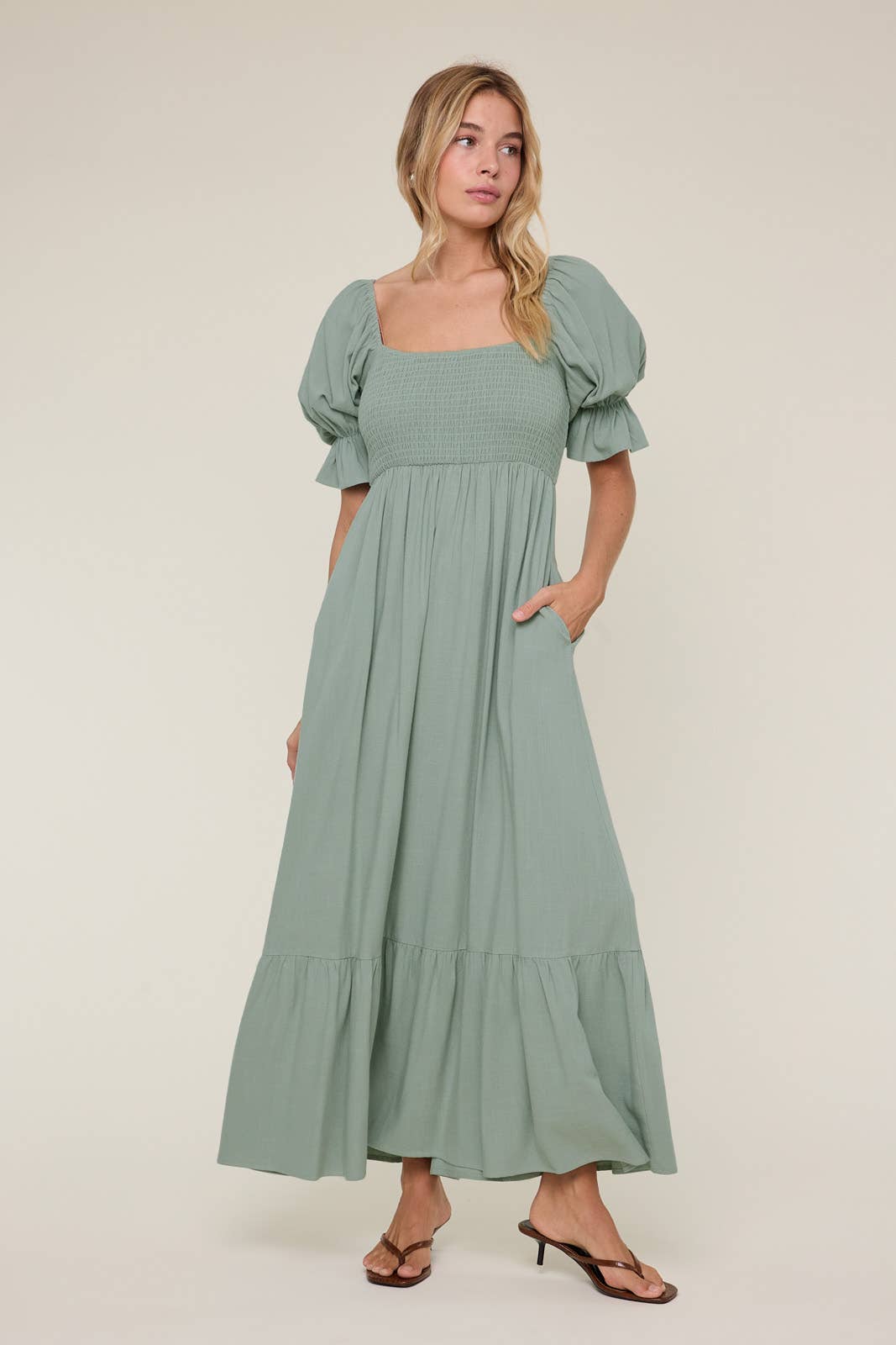 Sunday Stroll Maxi Dress | Sage + Blue | Restock