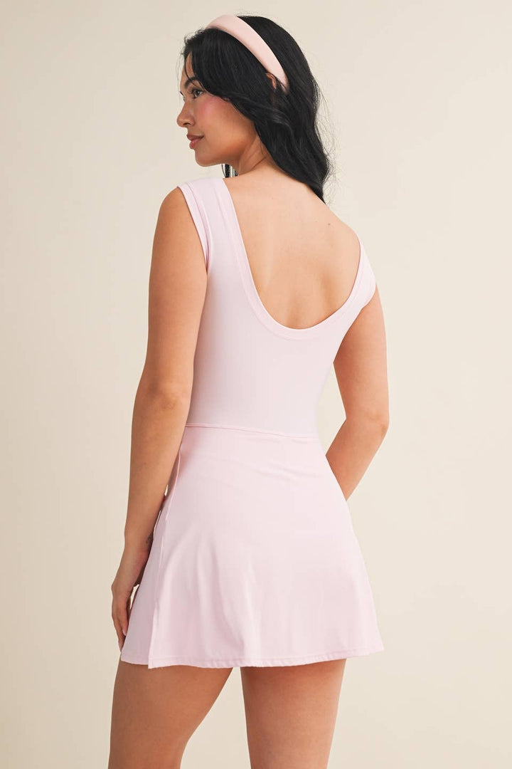 Court Side Cutie Wrapped Athletic Dress | Cassidy Pink + Lemon