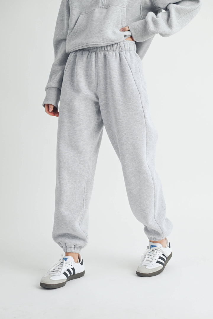 You're Invited Relaxed Joggers | Heather Grey + Black