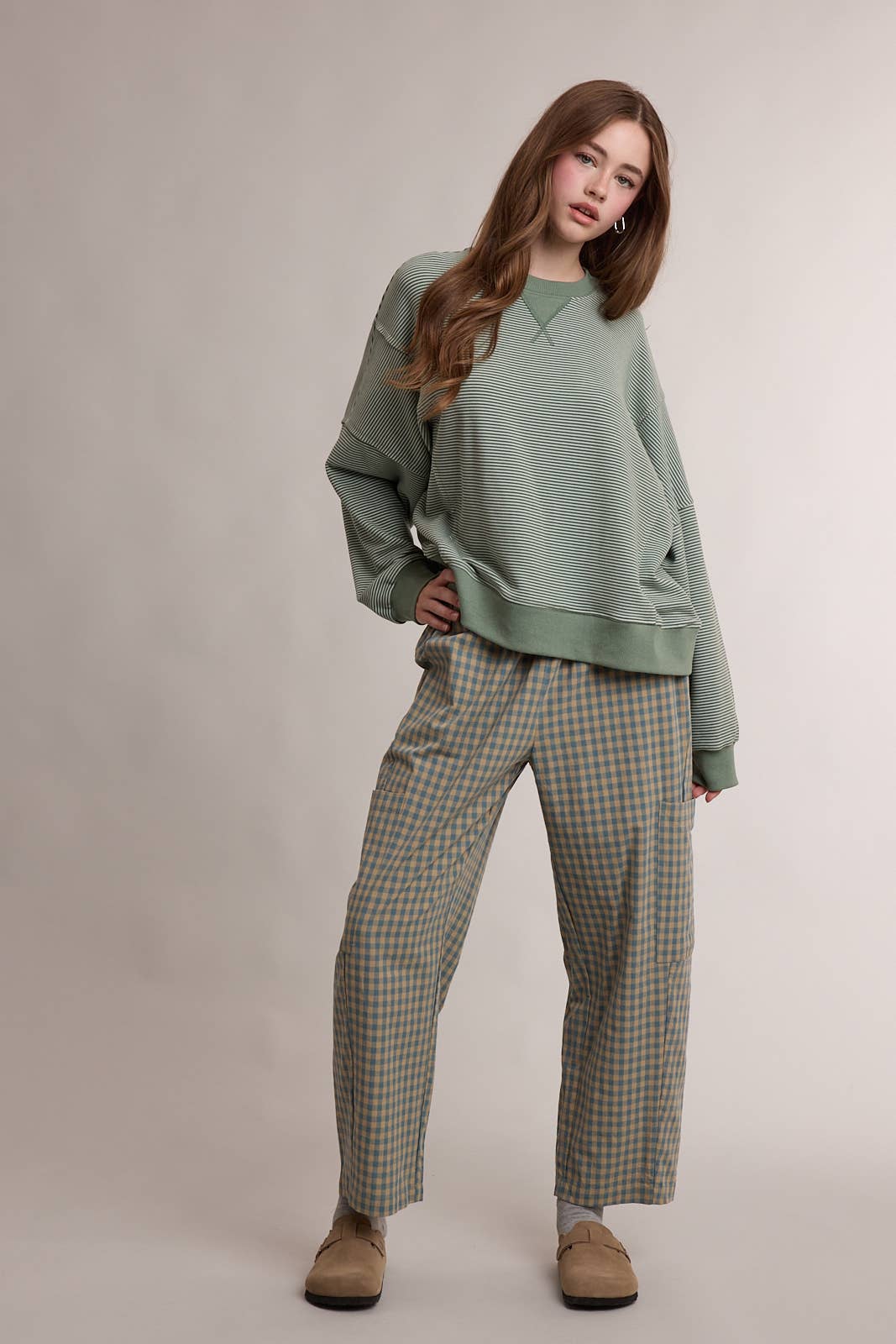 Striped Drop Shoulder Sweatshirt