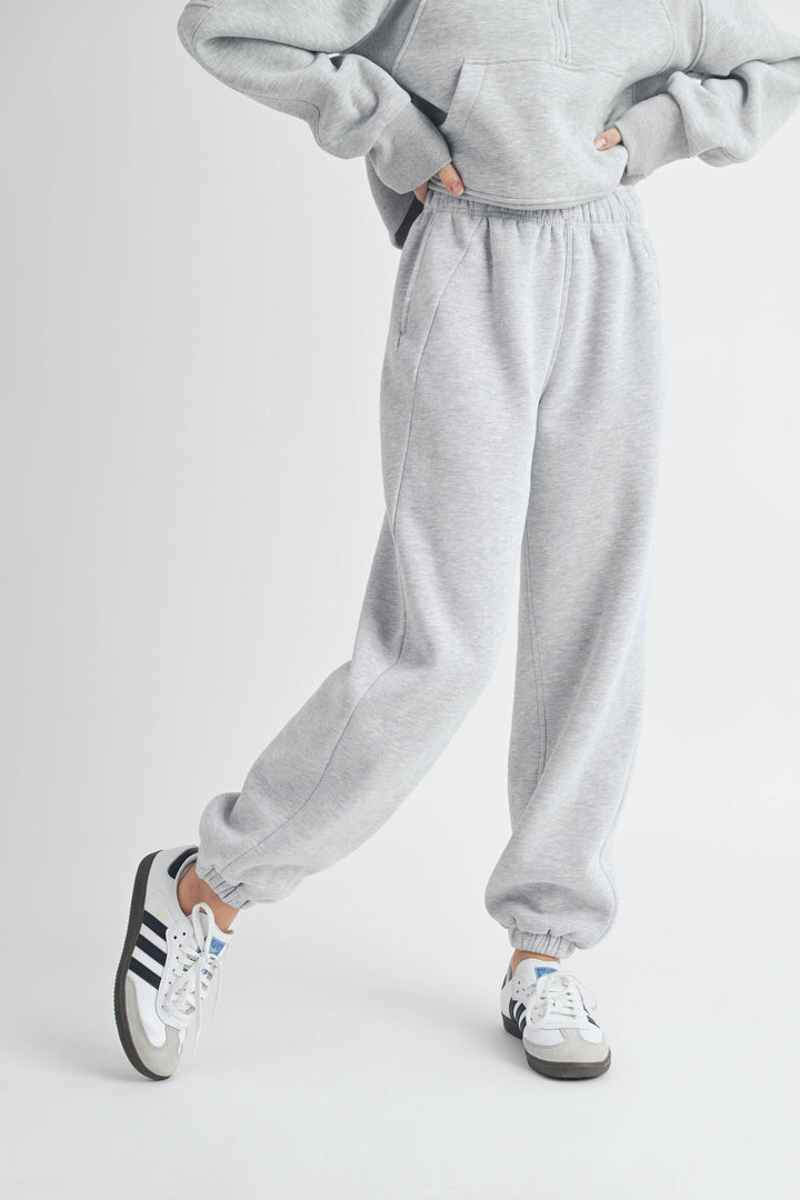 You're Invited Relaxed Joggers | Heather Grey + Black