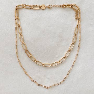 Double Chain Necklace | Gold
