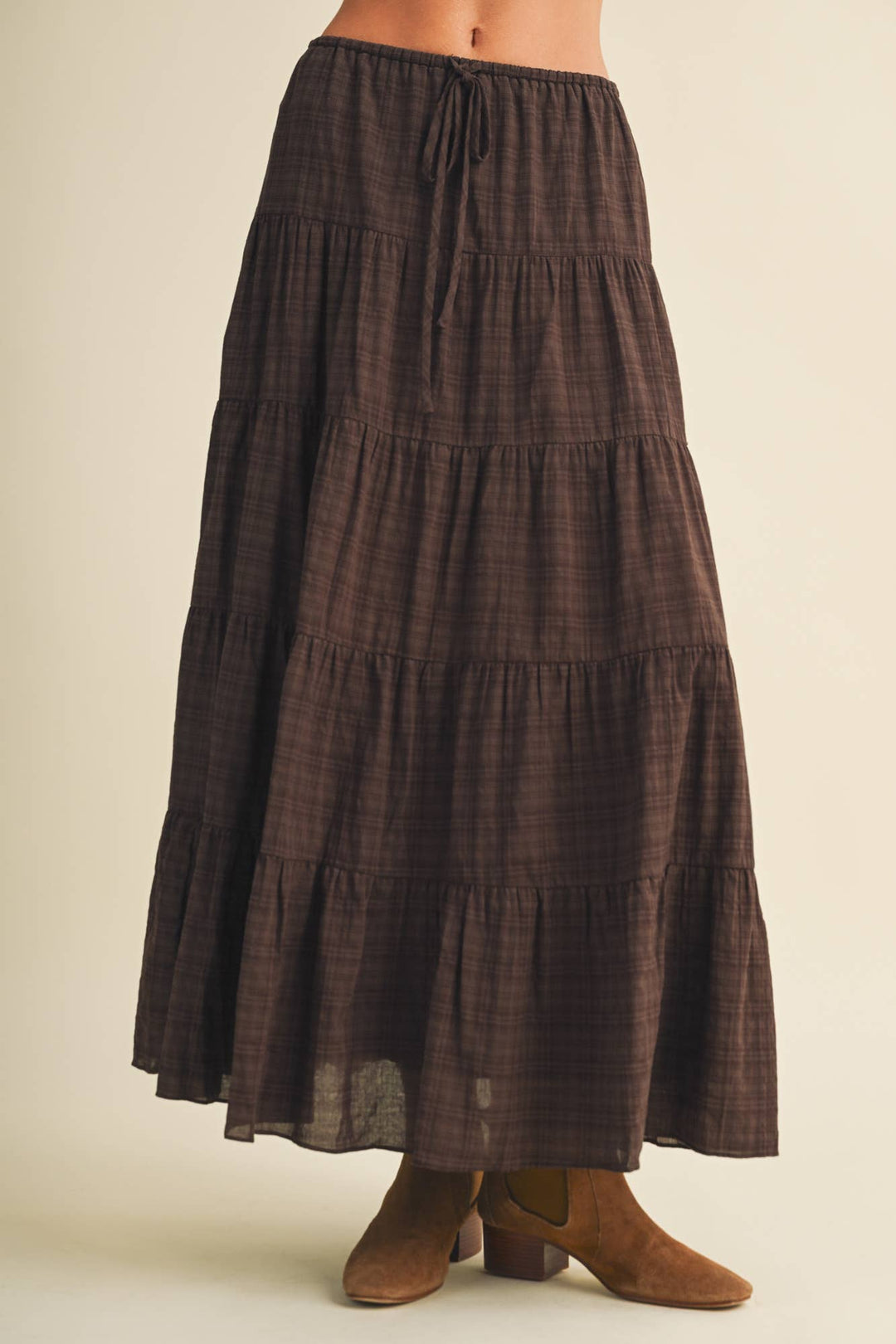Espresso Tiered Maxi Skirt