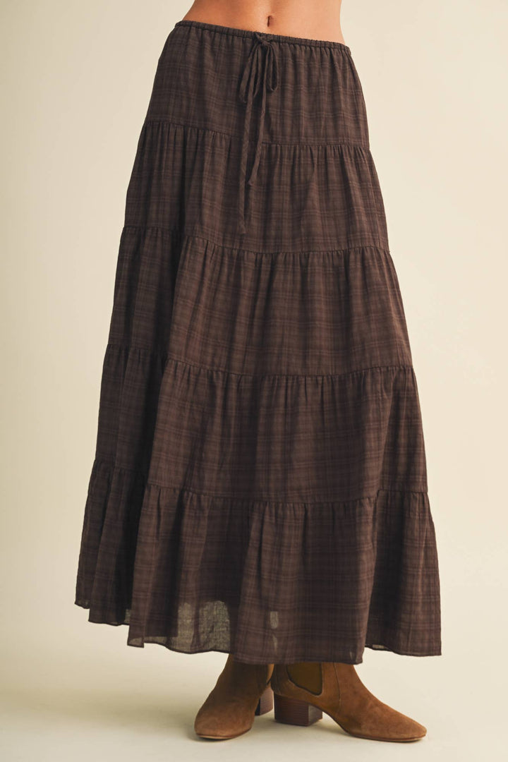 Espresso Tiered Maxi Skirt