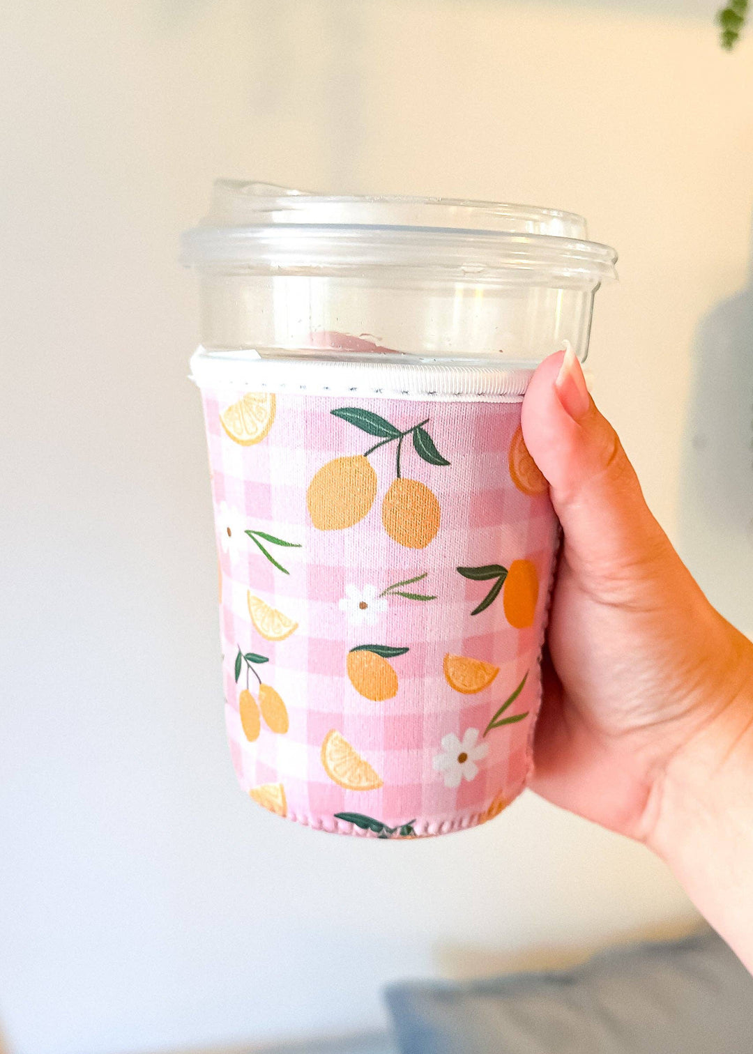 Lemon Gingham | Reusable Coffee Sleeve
