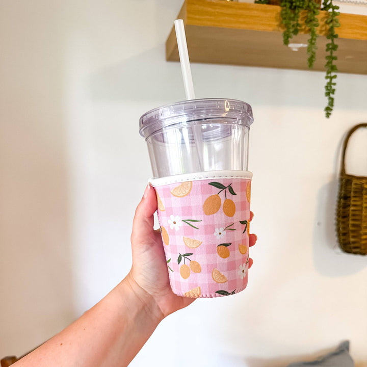 Lemon Gingham | Reusable Coffee Sleeve