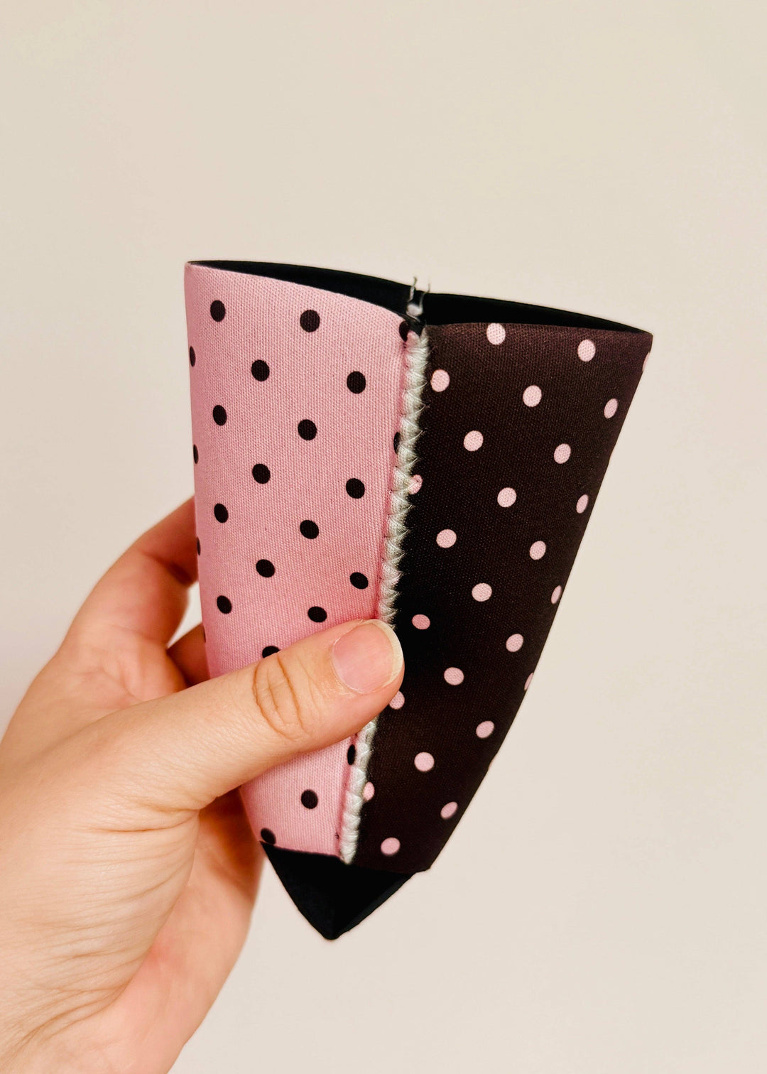 Pink & Brown Polka Dot Sleeve