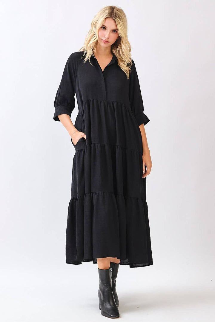 Willow Maxi Dress | Black + Wine