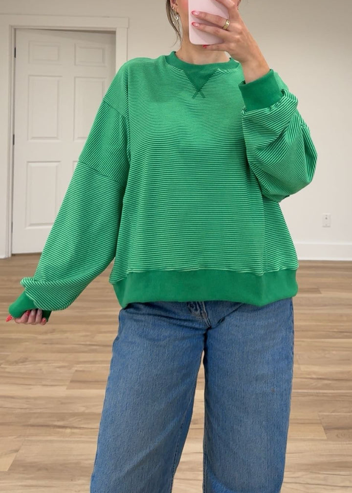 Striped Drop Shoulder Sweatshirt