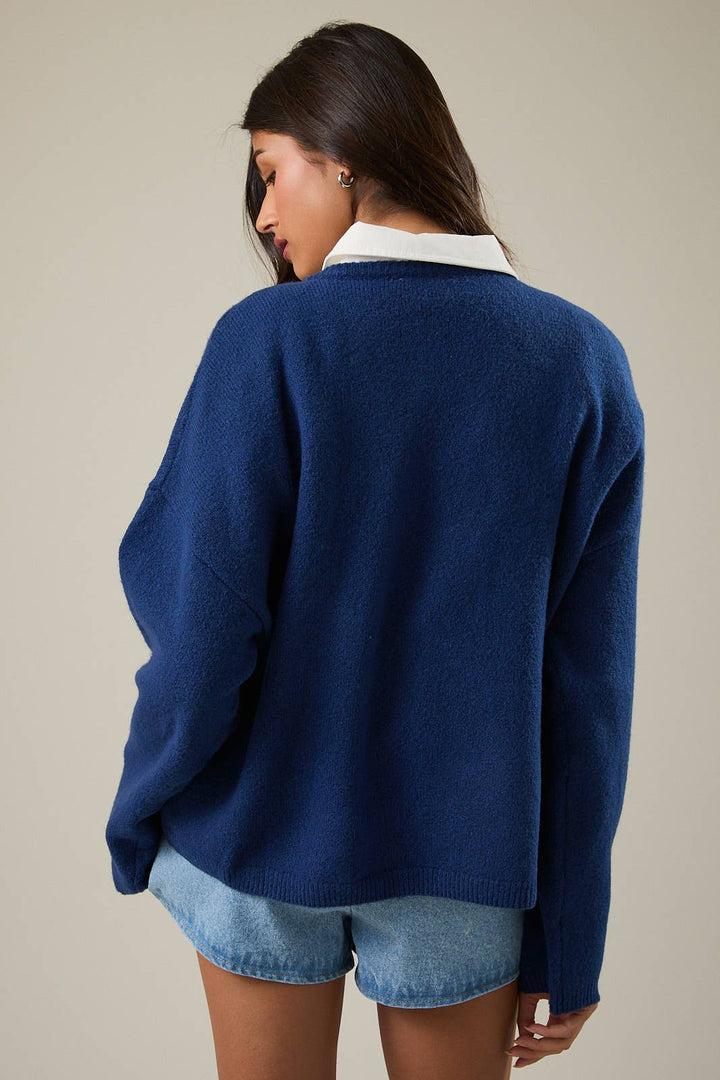 Monroe Knit Cardigan | Light Blue, Brown, Pink, Ivory