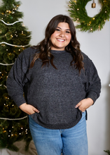 Load image into Gallery viewer, Comfy Cozy Sweater | Black | Curvy
