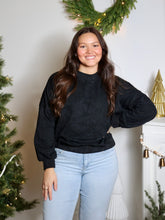 Load image into Gallery viewer, Black Acid Wash Crewneck | Curvy Available
