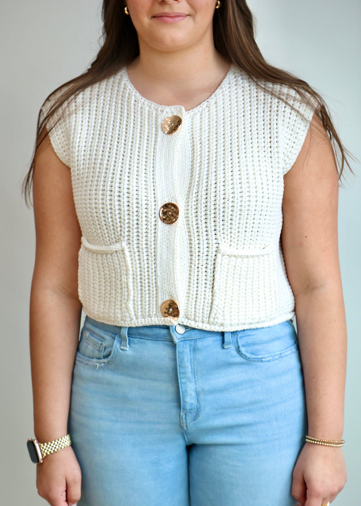 Crochet Chunky Knit Sweater Vest