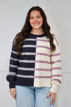 Load image into Gallery viewer, Stripe Colorblock Sweater Top
