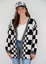 Load image into Gallery viewer, Check Mate Cardigan | Black | One Left
