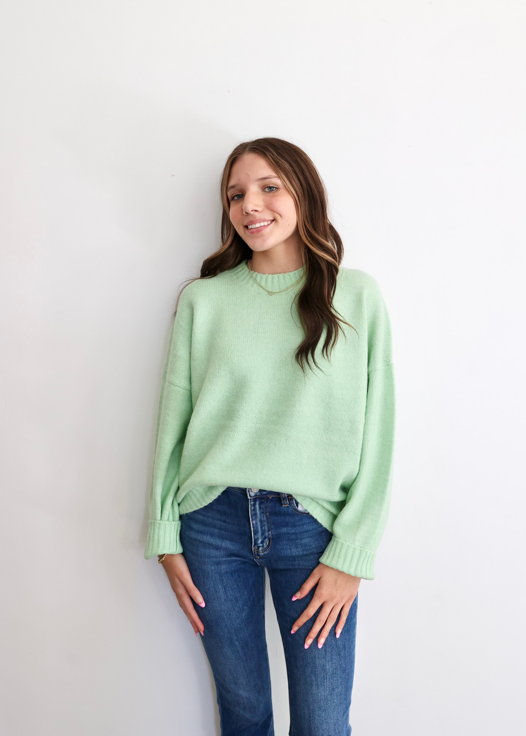 Payton Knit Sweater | Green | One Left