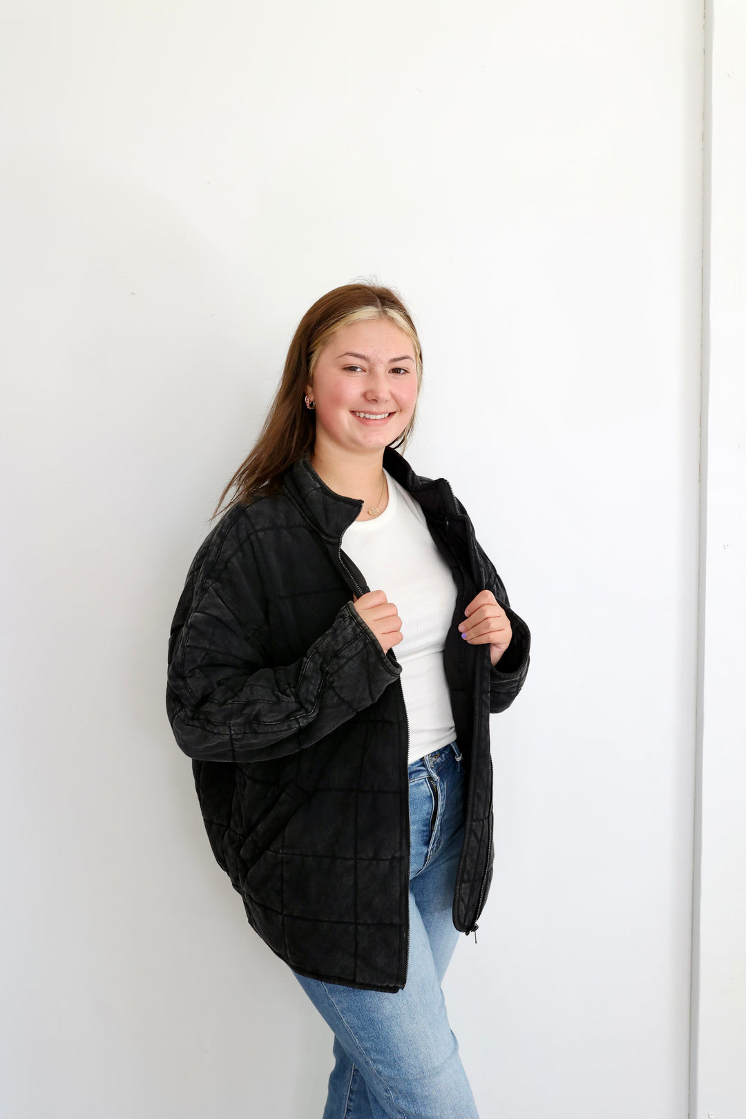 Collins Oversized Quilted Jacket | Black