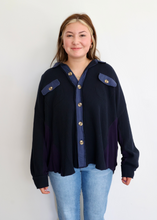 Load image into Gallery viewer, Waffle Knit Shacket | Navy
