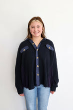 Load image into Gallery viewer, Waffle Knit Shacket | Navy
