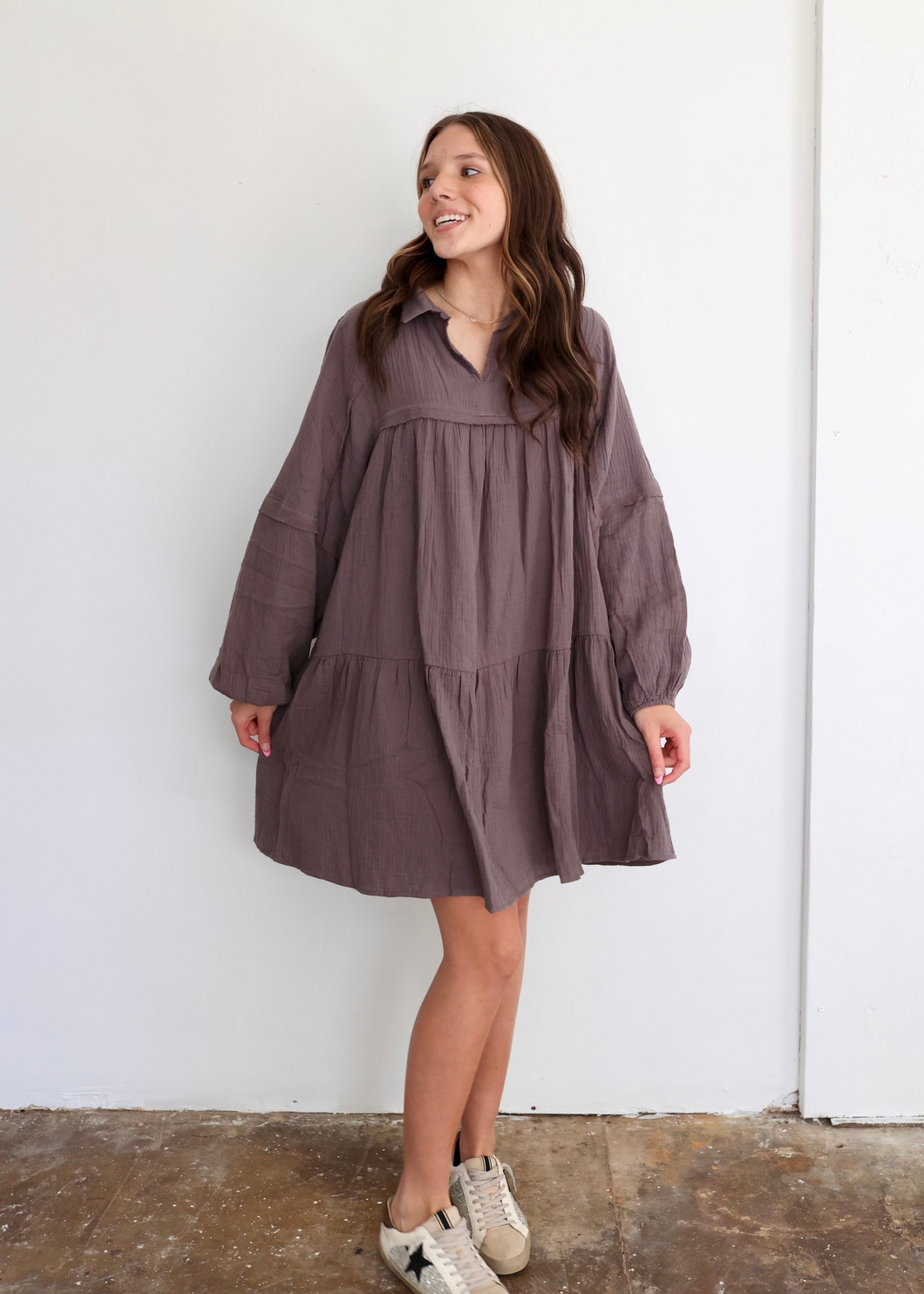 Girl Next Door Baby Doll Dress | Charcoal