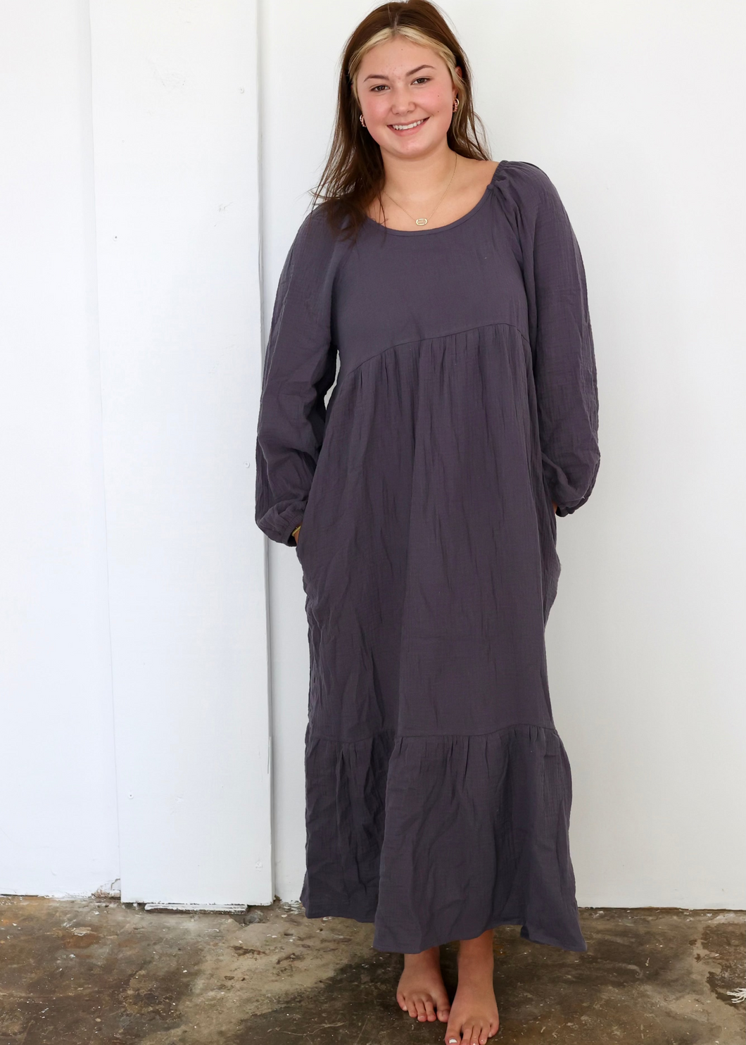 Made Ya Look Maxi Dress | Charcoal | One Left