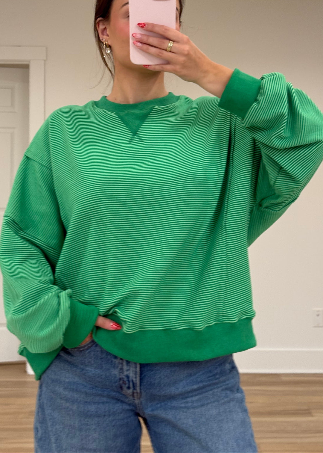 Striped Drop Shoulder Sweatshirt