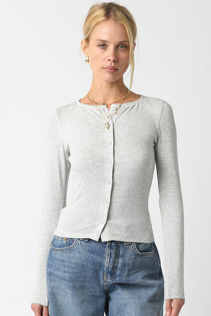 Sawyer Button Top | Gray
