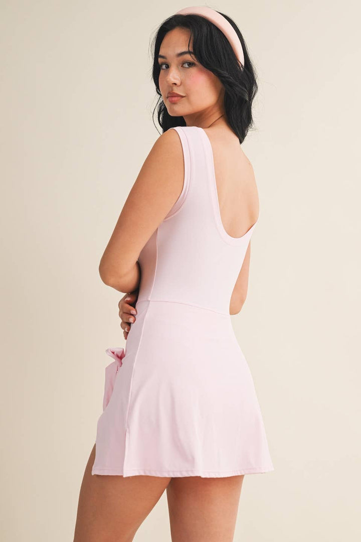 Court Side Cutie Wrapped Athletic Dress | Cassidy Pink + Lemon
