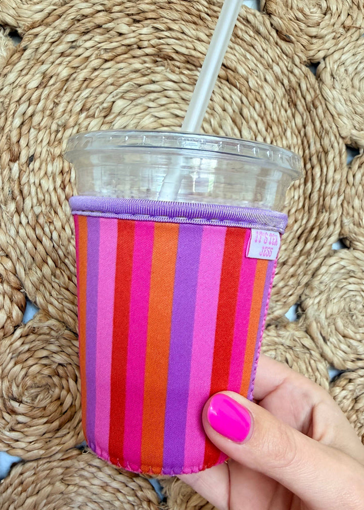 Iced Coffee Sleeve - Sunset Stripe